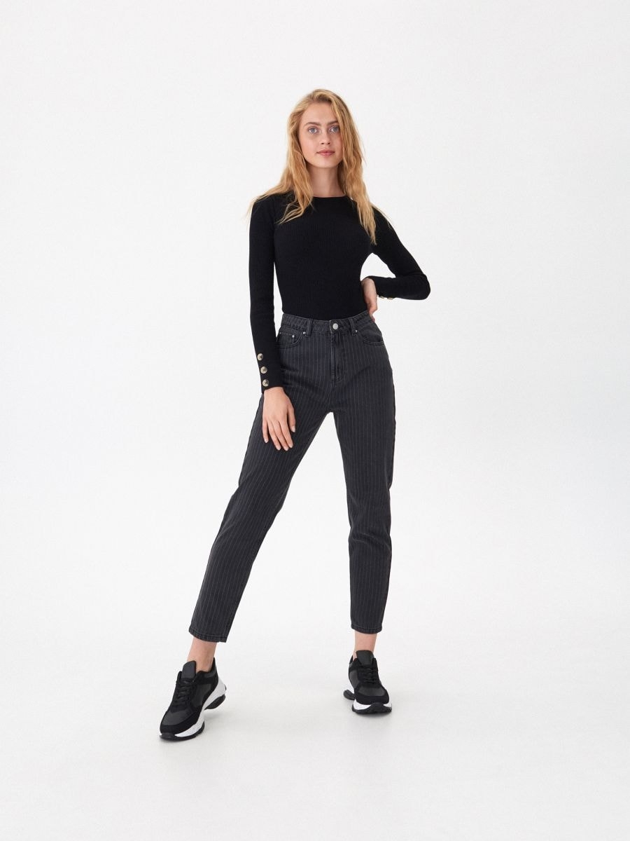 Джинсы черные mom Fit Lefties