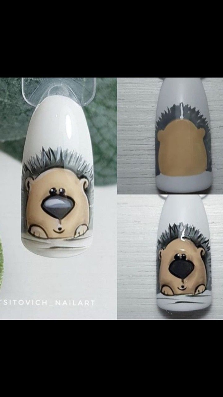 Маникюр с ежиком