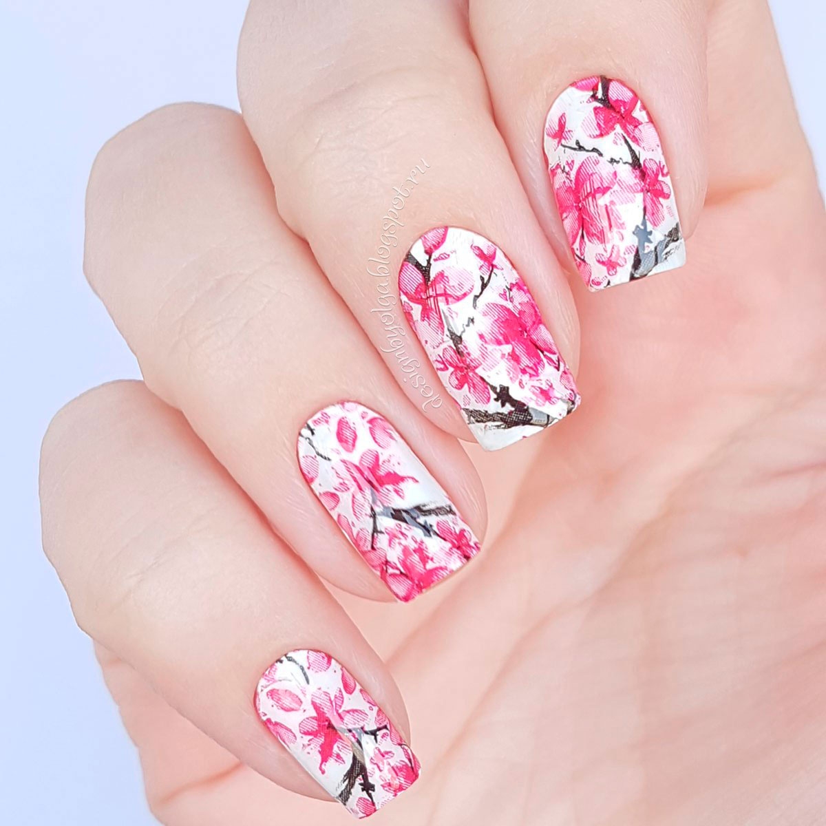 Розовые слайдеры. Ногти с цветочками. Розовые ногти с цветочками. Весенние ногти. Цветы Сакуры на ногтях.