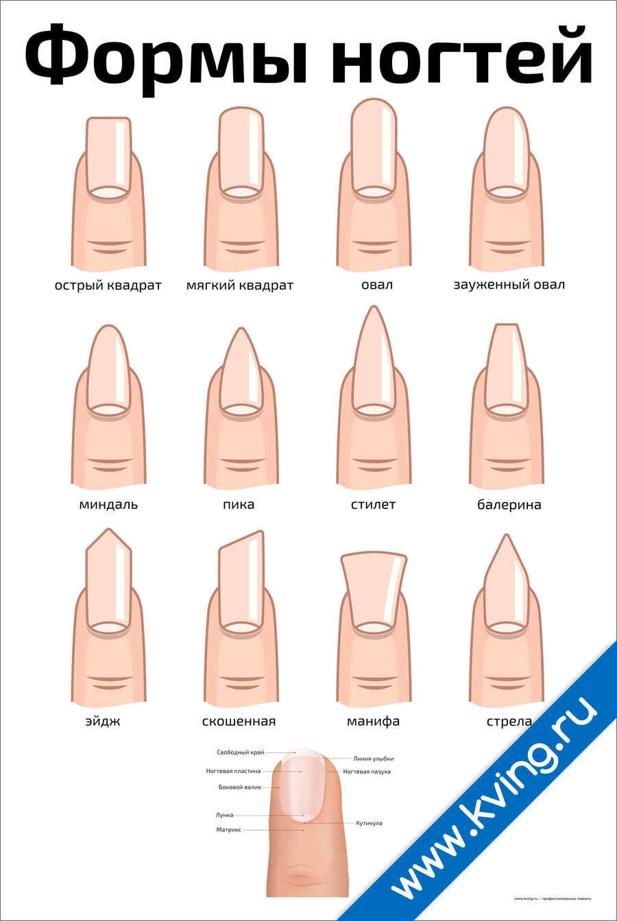 Маникюр на разные формы ногтей