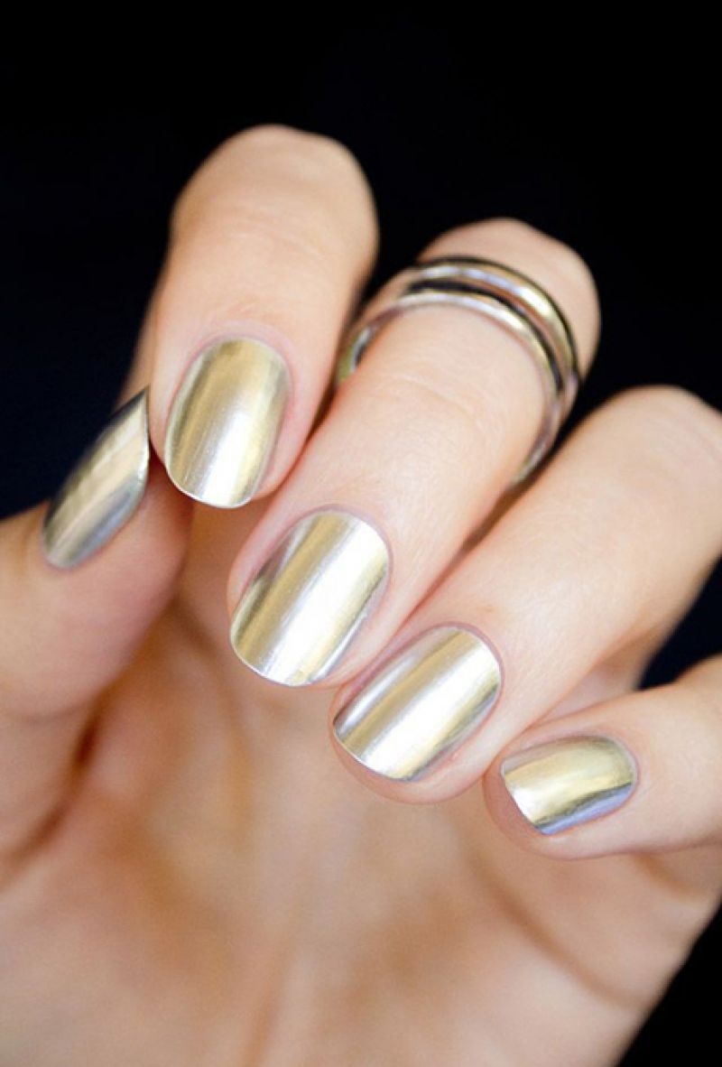Зеркальный золотые ногти