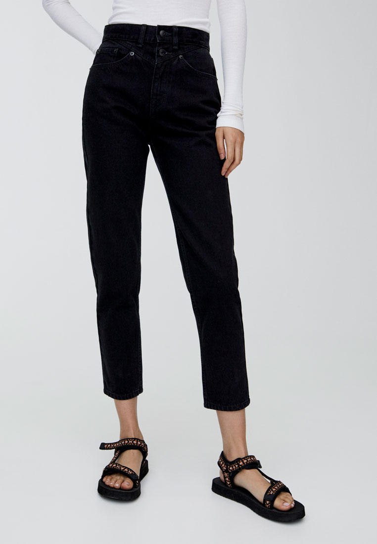 Джинсы mom Slim Fit черные