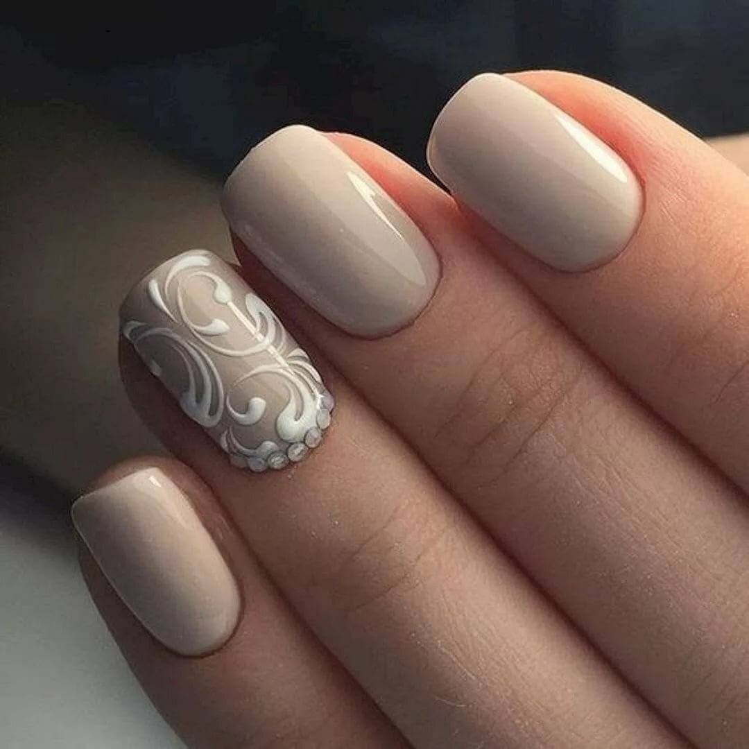 Дизайн ногтей кремовый цвет (65 фото)
