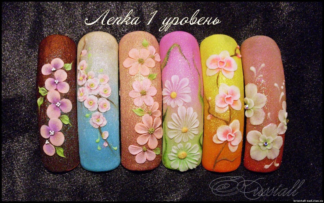 Ногти лепка объемный цветок
