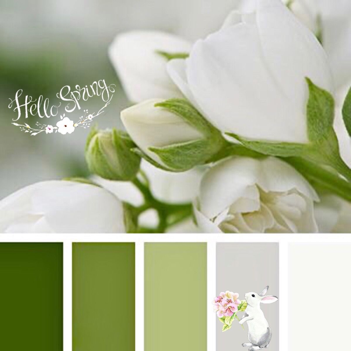 Палитра белый серый зеленый