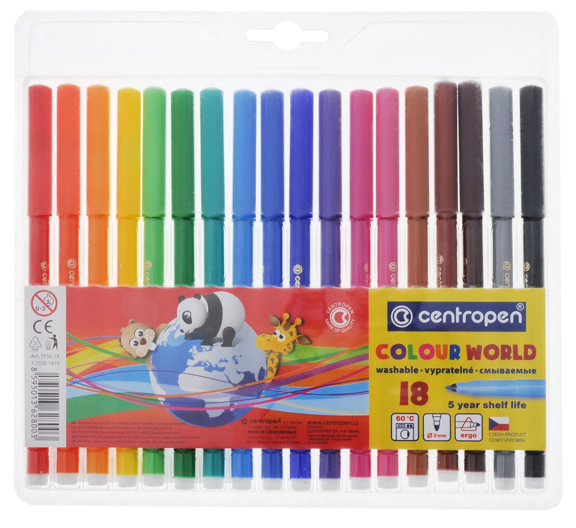 Centropen набор фломастеров Rainbow Kids (7550), 18 шт.