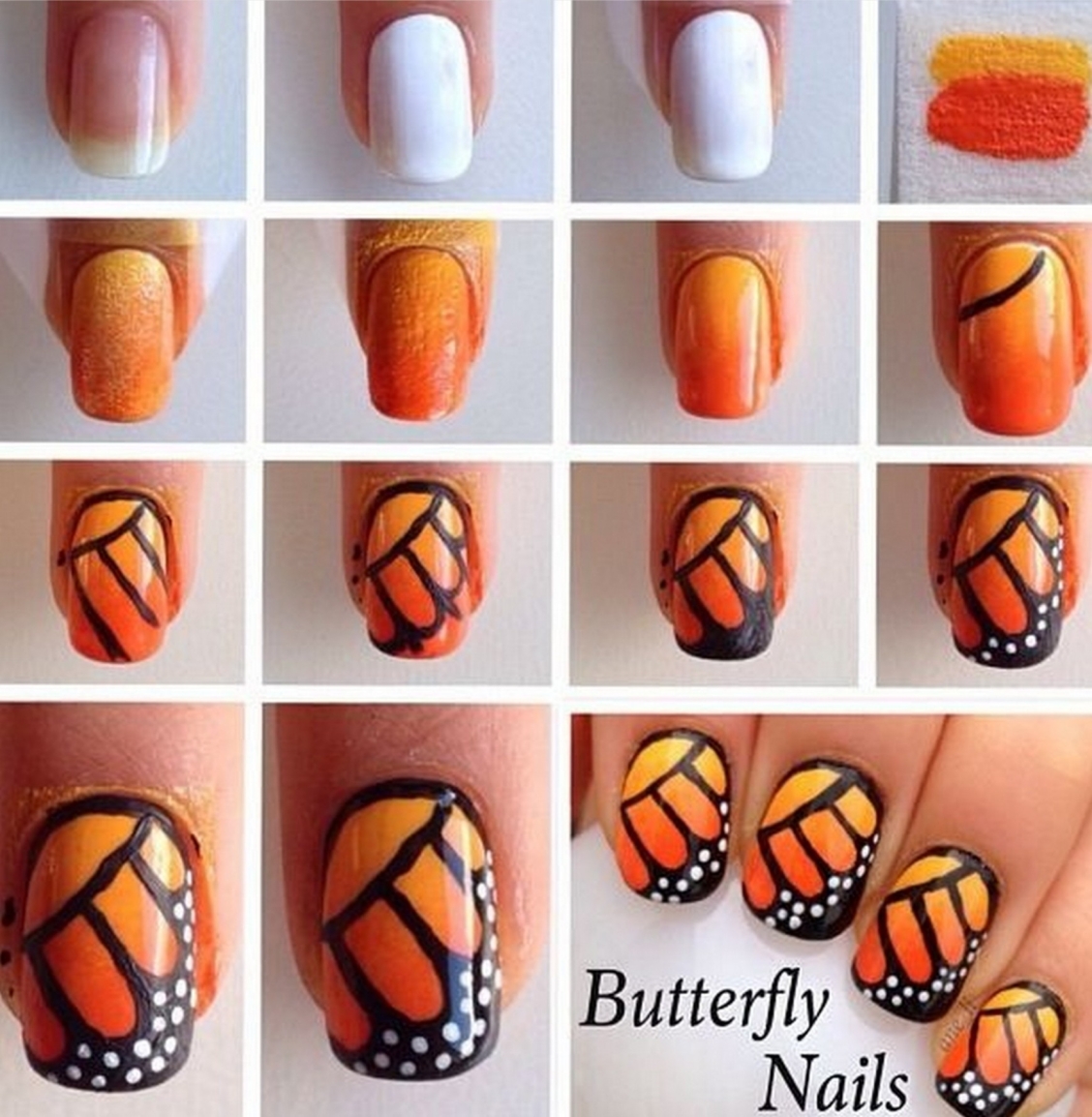 Дизайн ногтей апельсинки пошагово