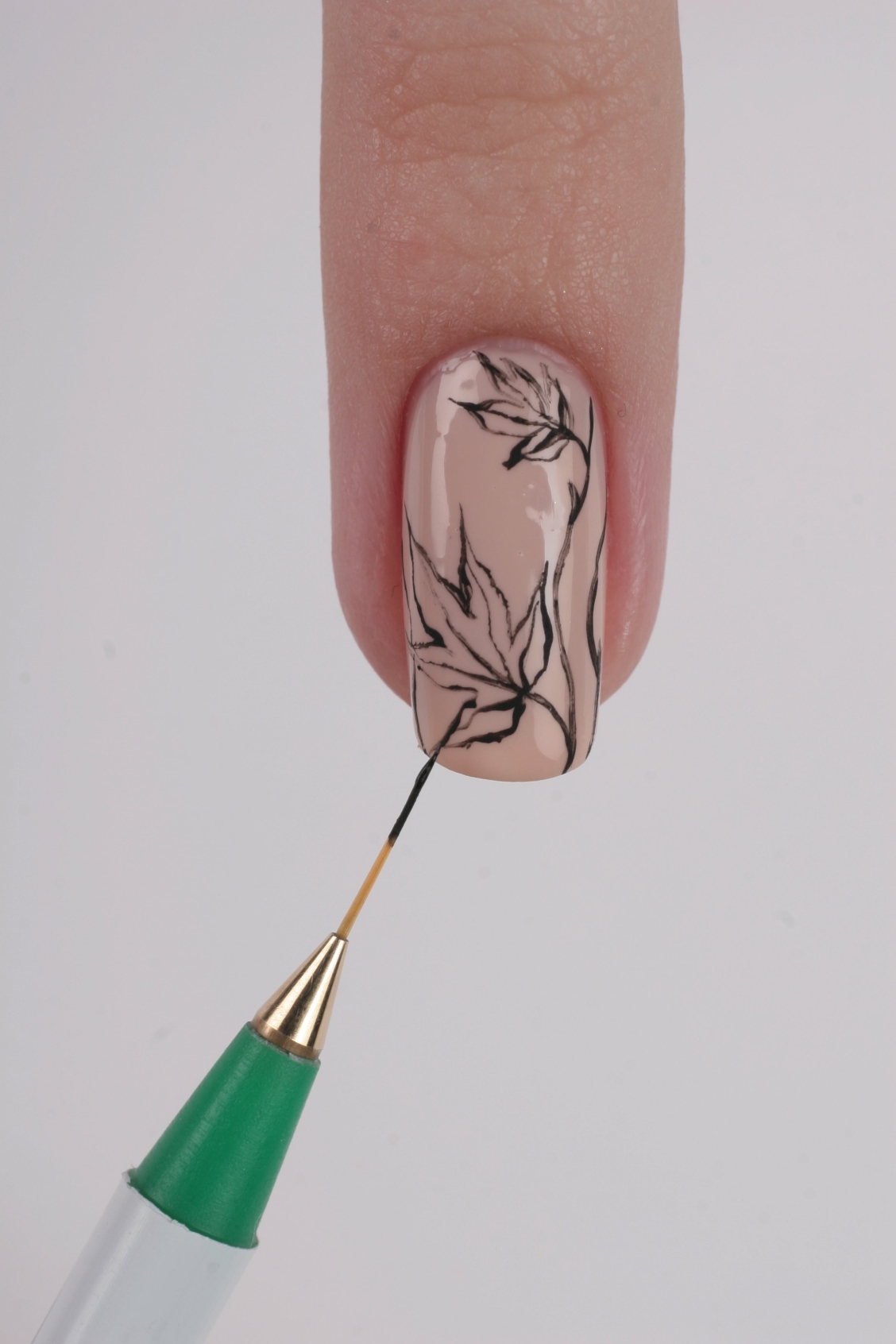 Осенние цветы на ногтях пошагово