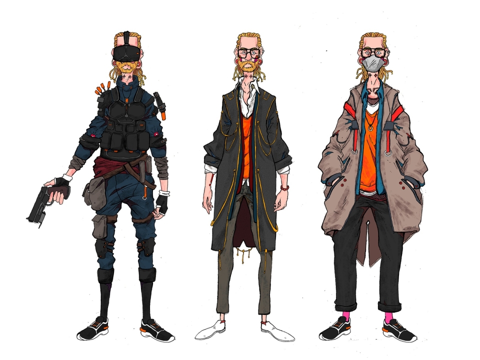 Киберпанк character Design man