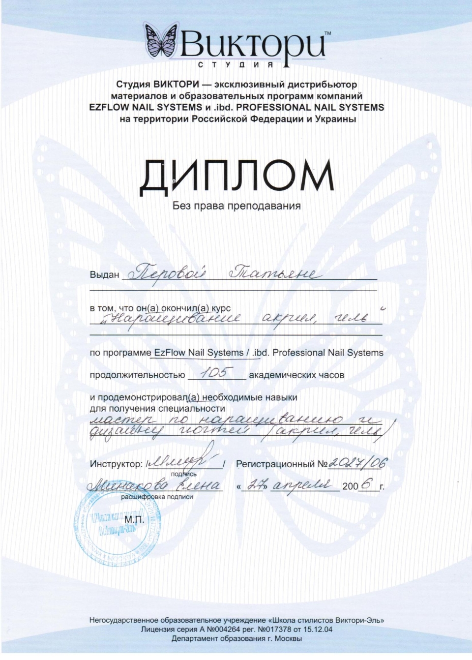 Сертификат маникюр педикюр