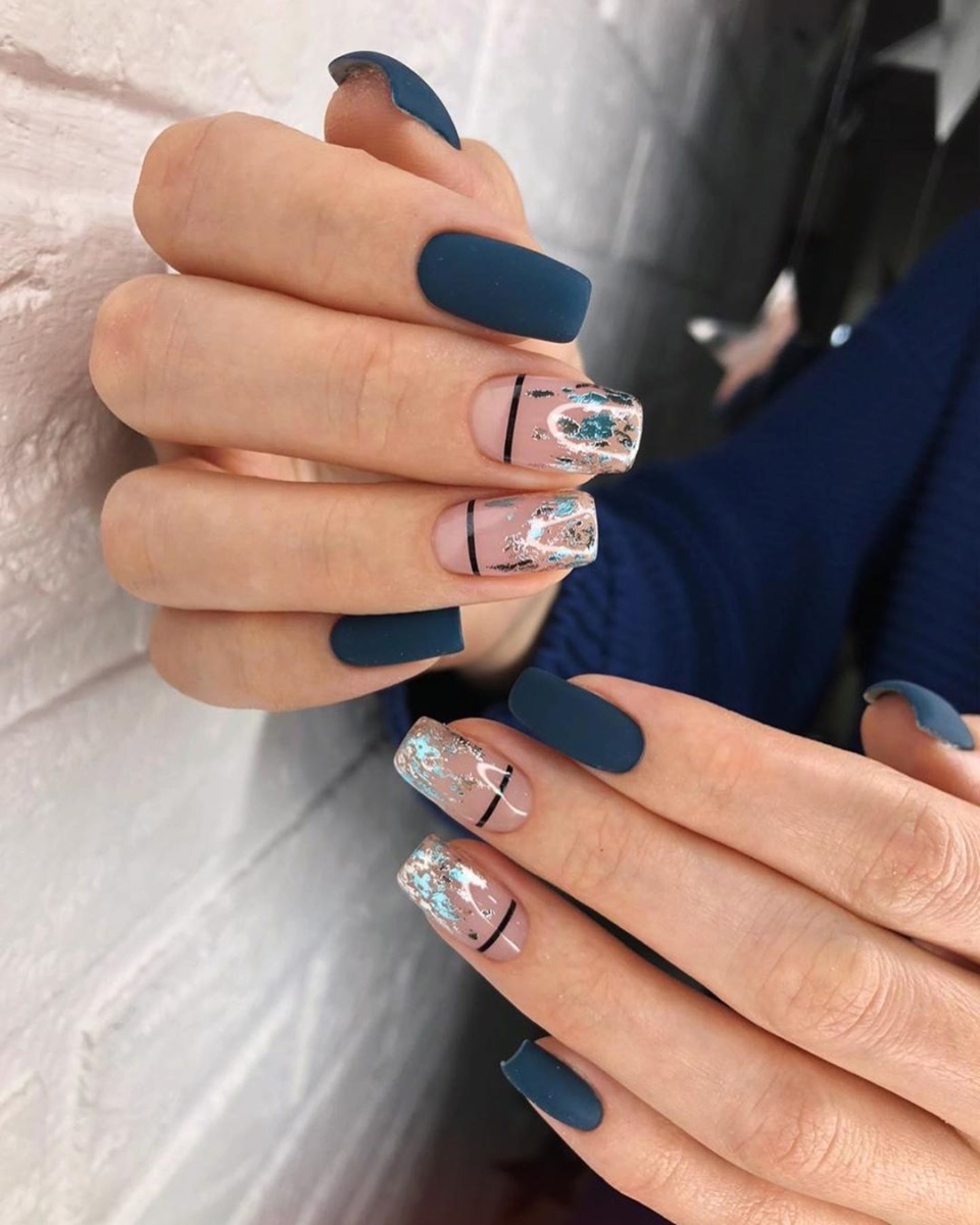 Маникюр Весна 2021 модные квадратные ногти