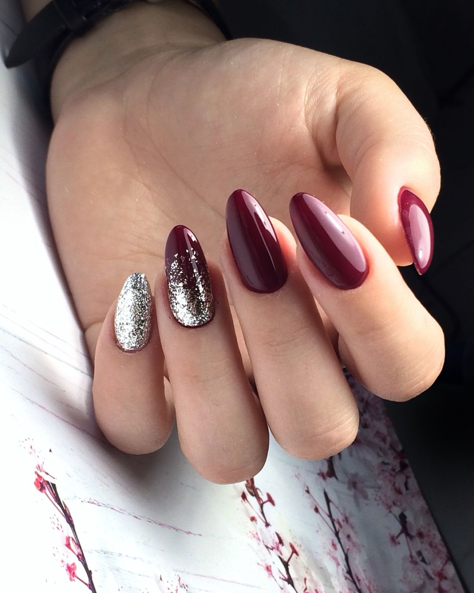 Маникюр 2021 бордо бургунди