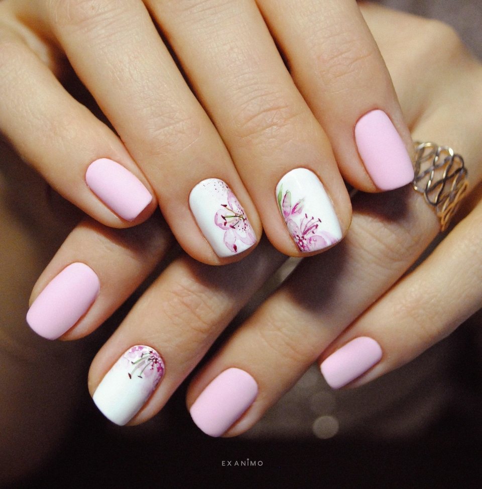 Маникюр дизайн нежный элегантный