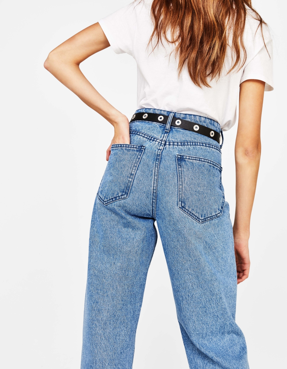 Джинсы Stradivarius mom Slim Fit