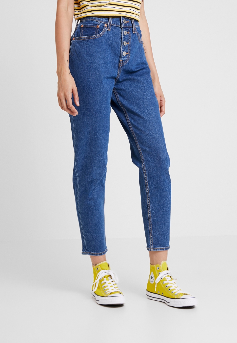 Джинсы mom Slim Fit черные