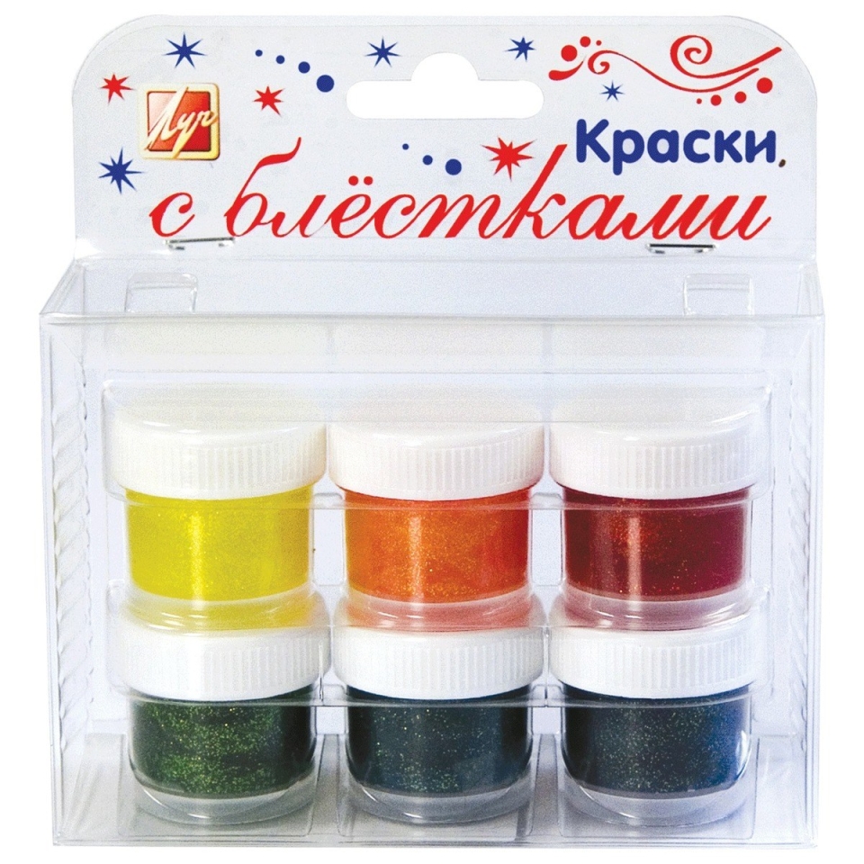 Акриловая краска с блестками для рисования