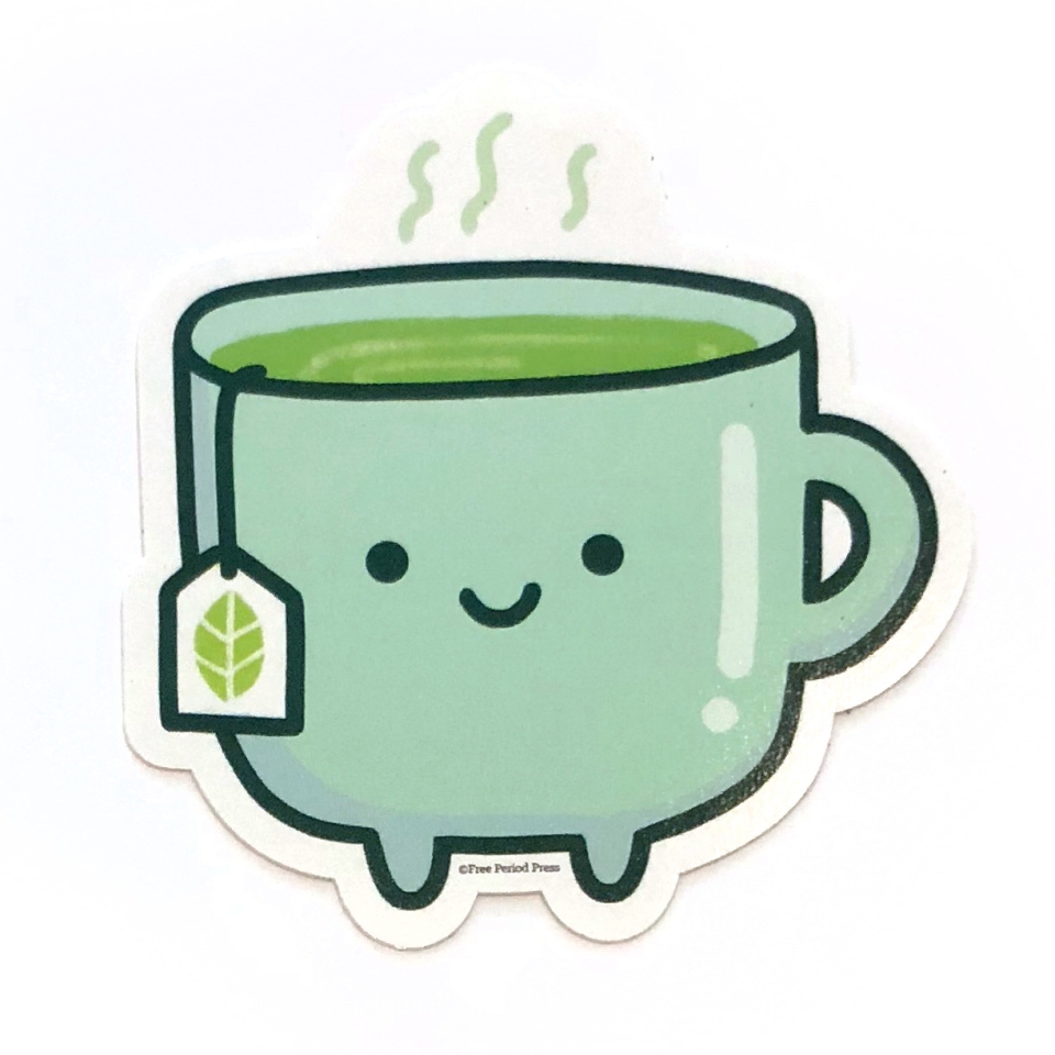Зеленый чай стикер