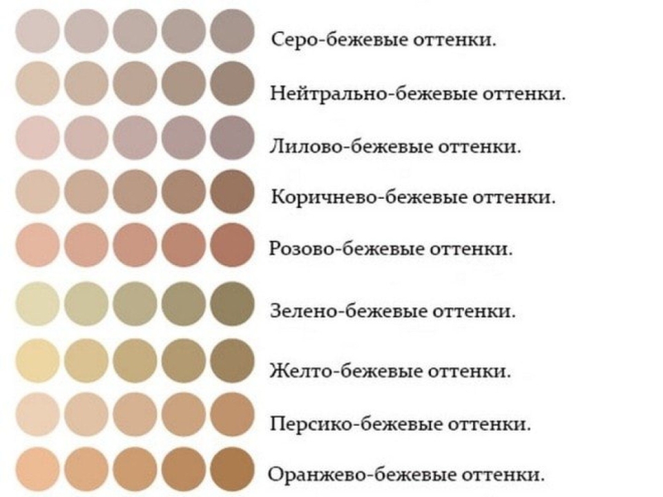 Оттенки бежевого