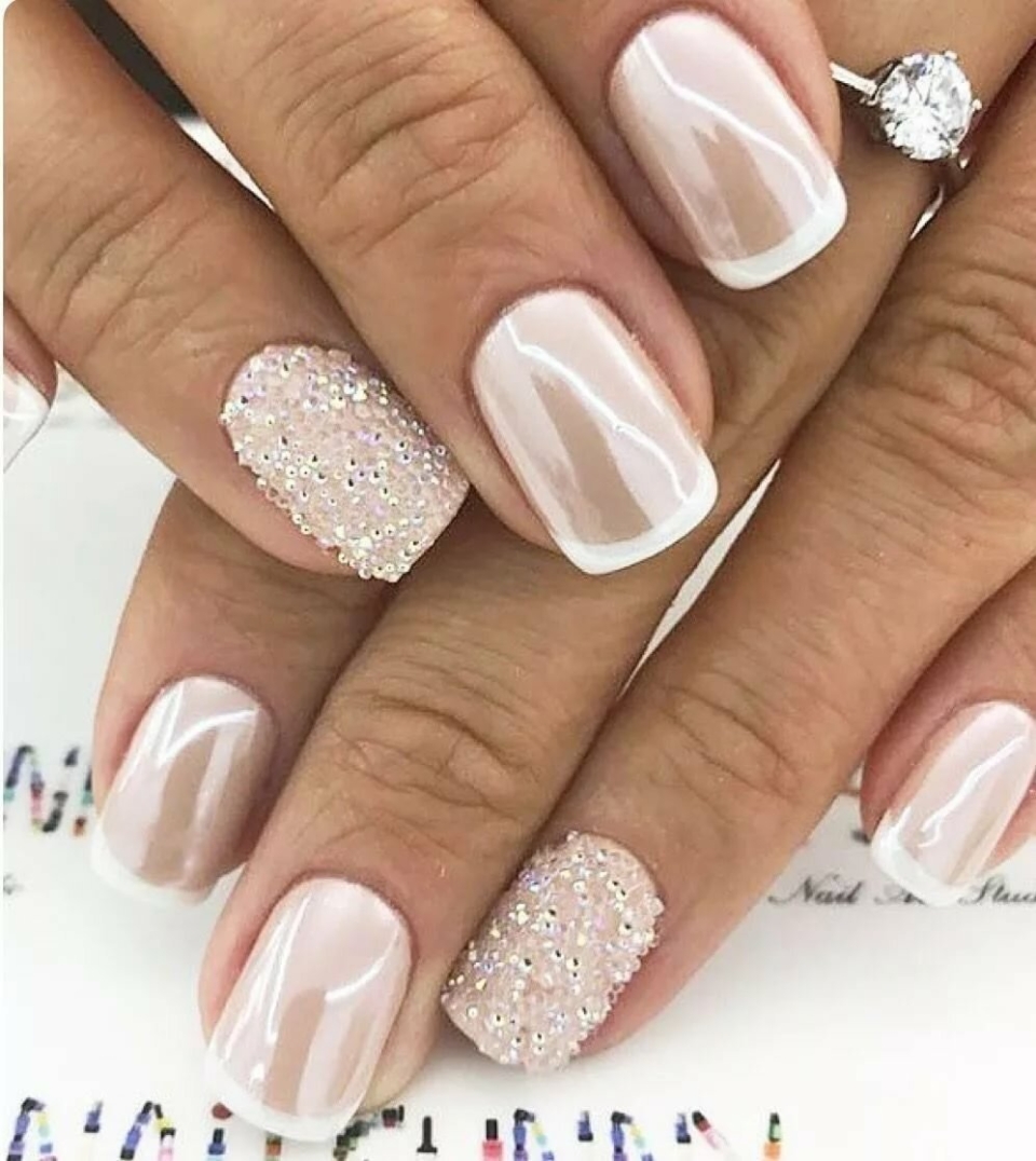 Свадебные ногти короткие