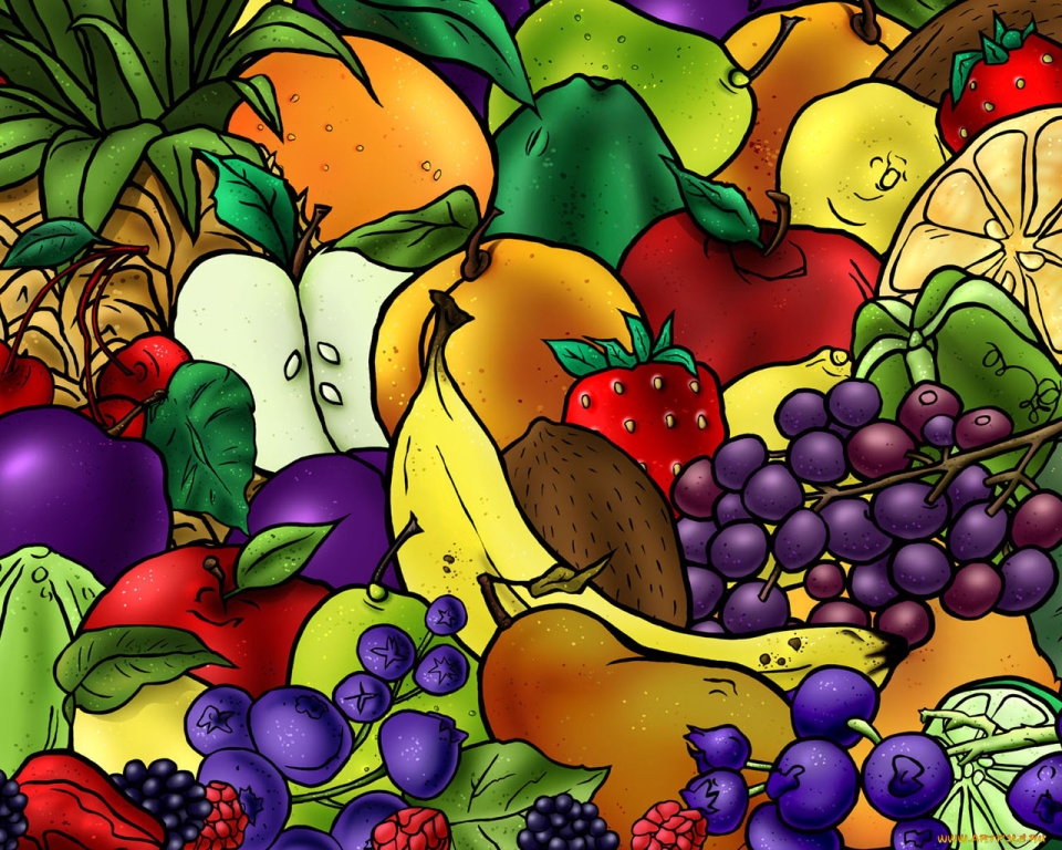 Раскраска полезных продуктов для детей