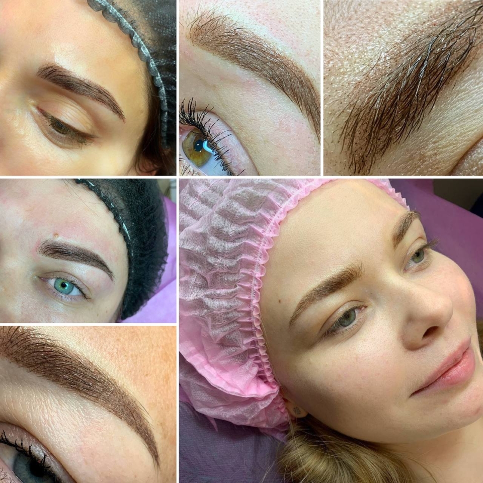 Пиксельное напыление бровей