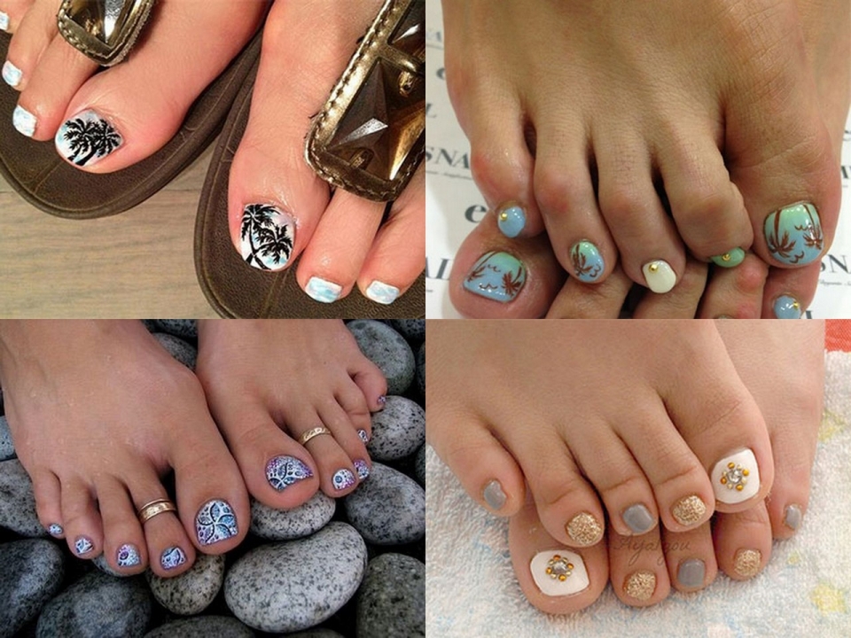 Оригинальный летний педикюр