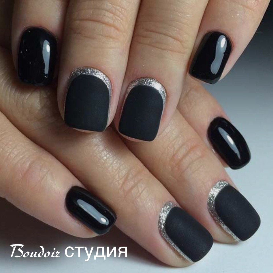 Френч черный с серебром