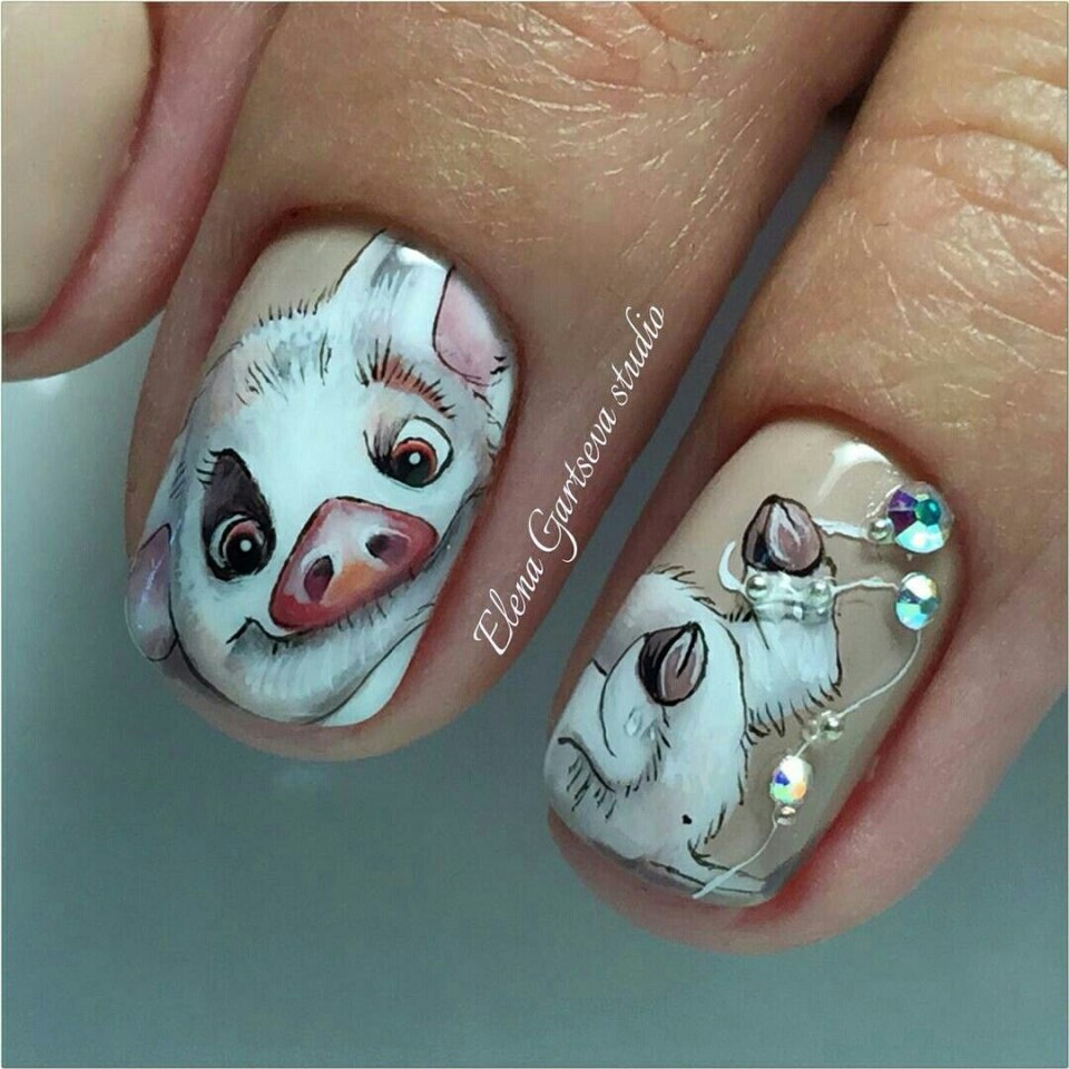 Ногти с животными