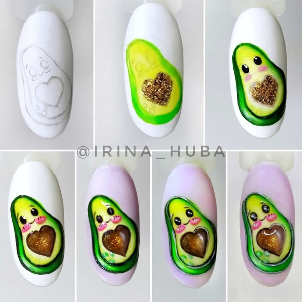 дизайн ногтей с авокадо фото