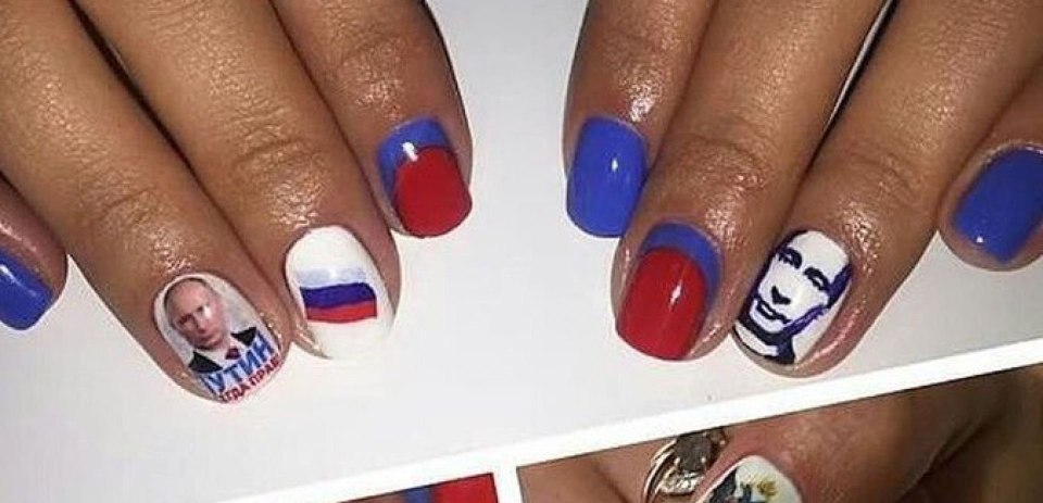 Прикольный маникюр Путин