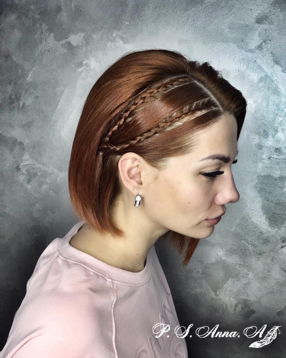Причёски на каре косички
