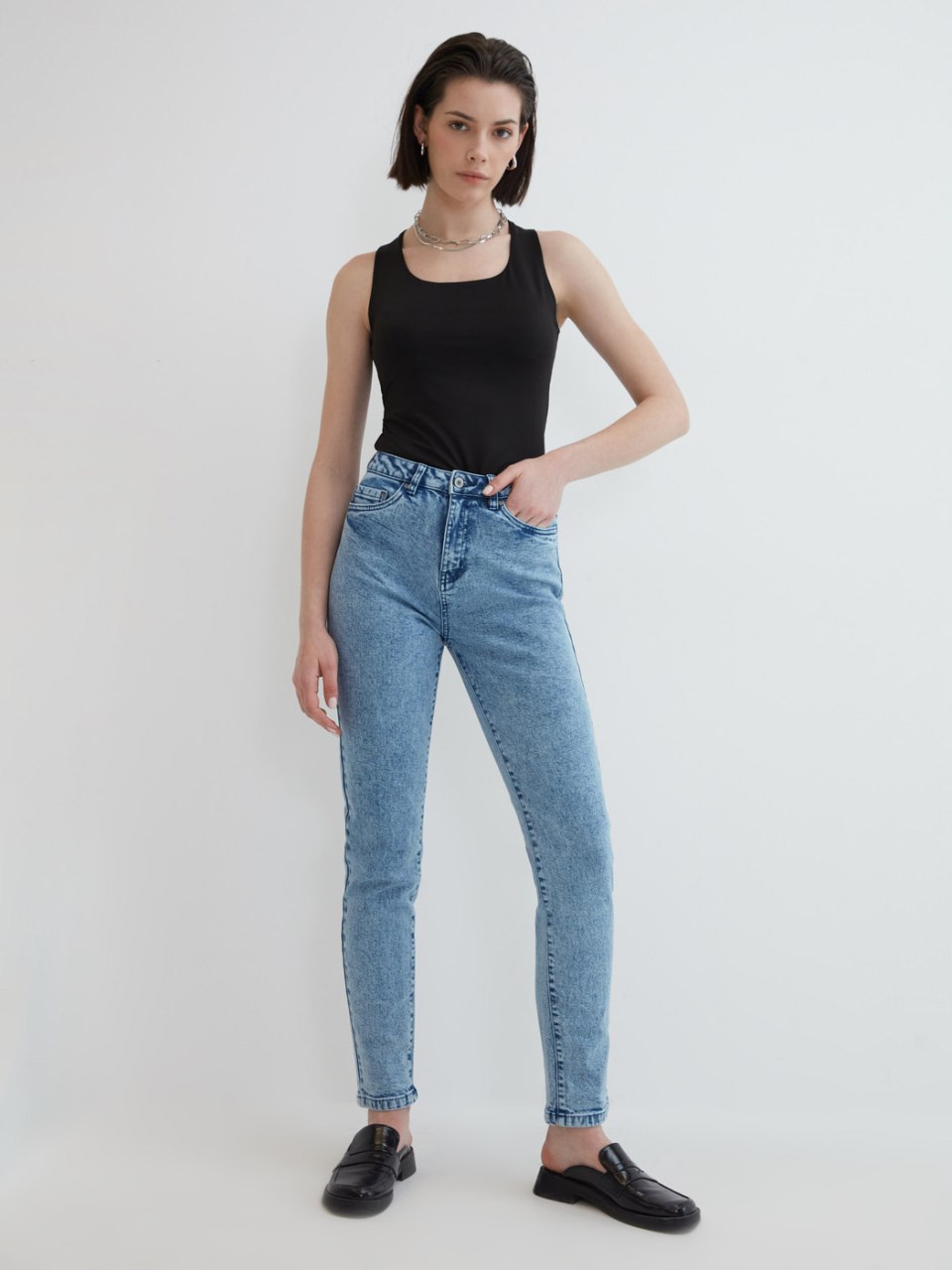 Conte джинсы mom Fit особой варки con-259 con-259 acid Grey Wash 164-110