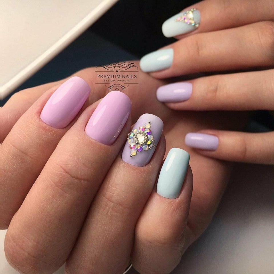 Ногти пастельные тона