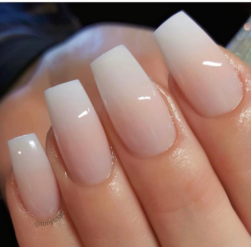 Френч омбре пудрой