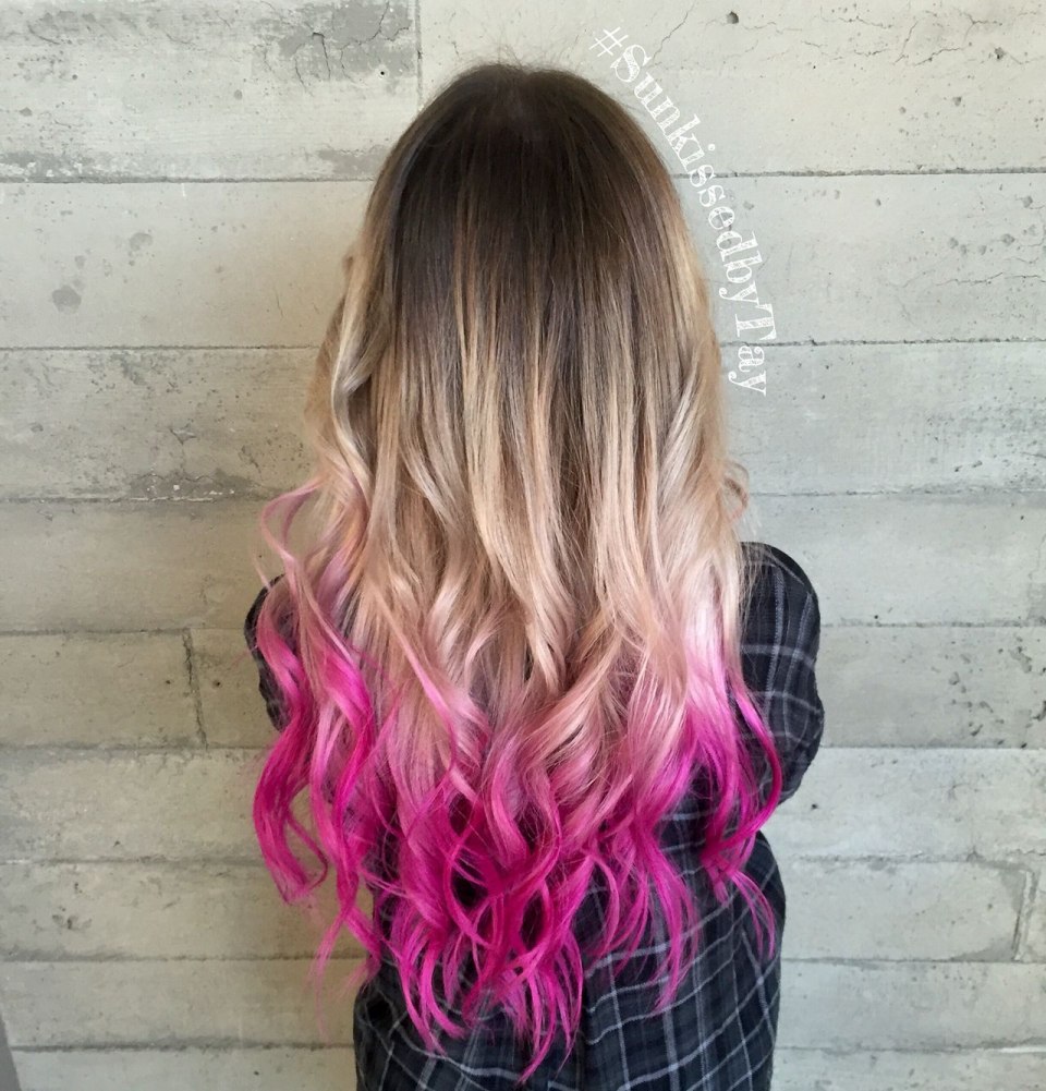 Dip Dye на русые волосы