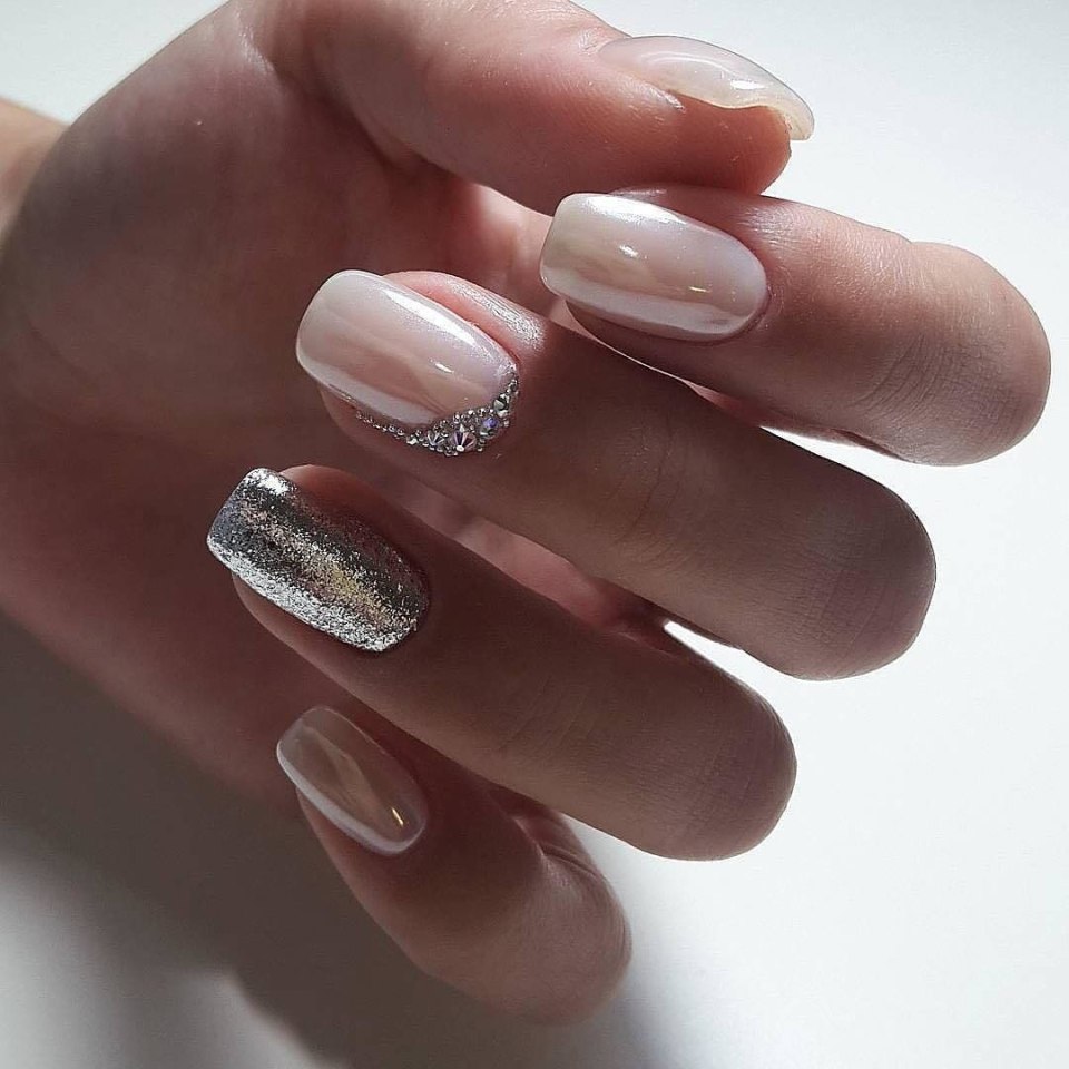 Френч на длинные квадратные ногти