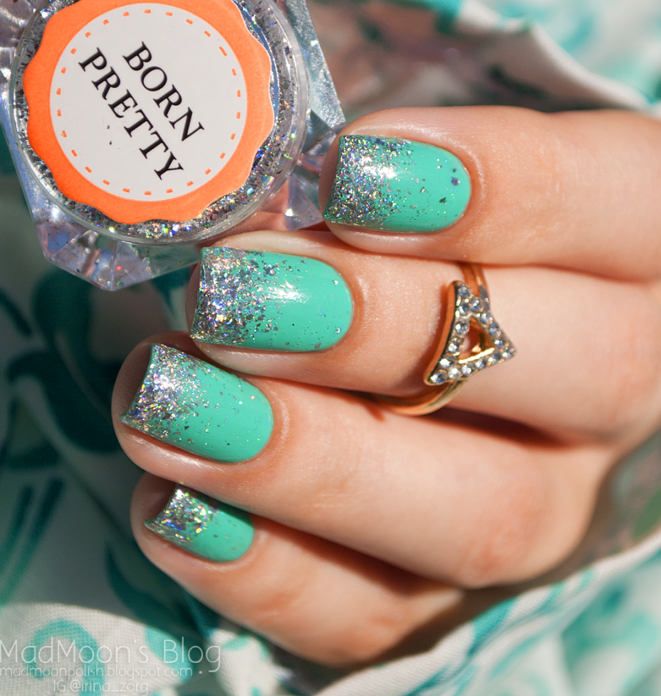 Маникюр мрамор малахит