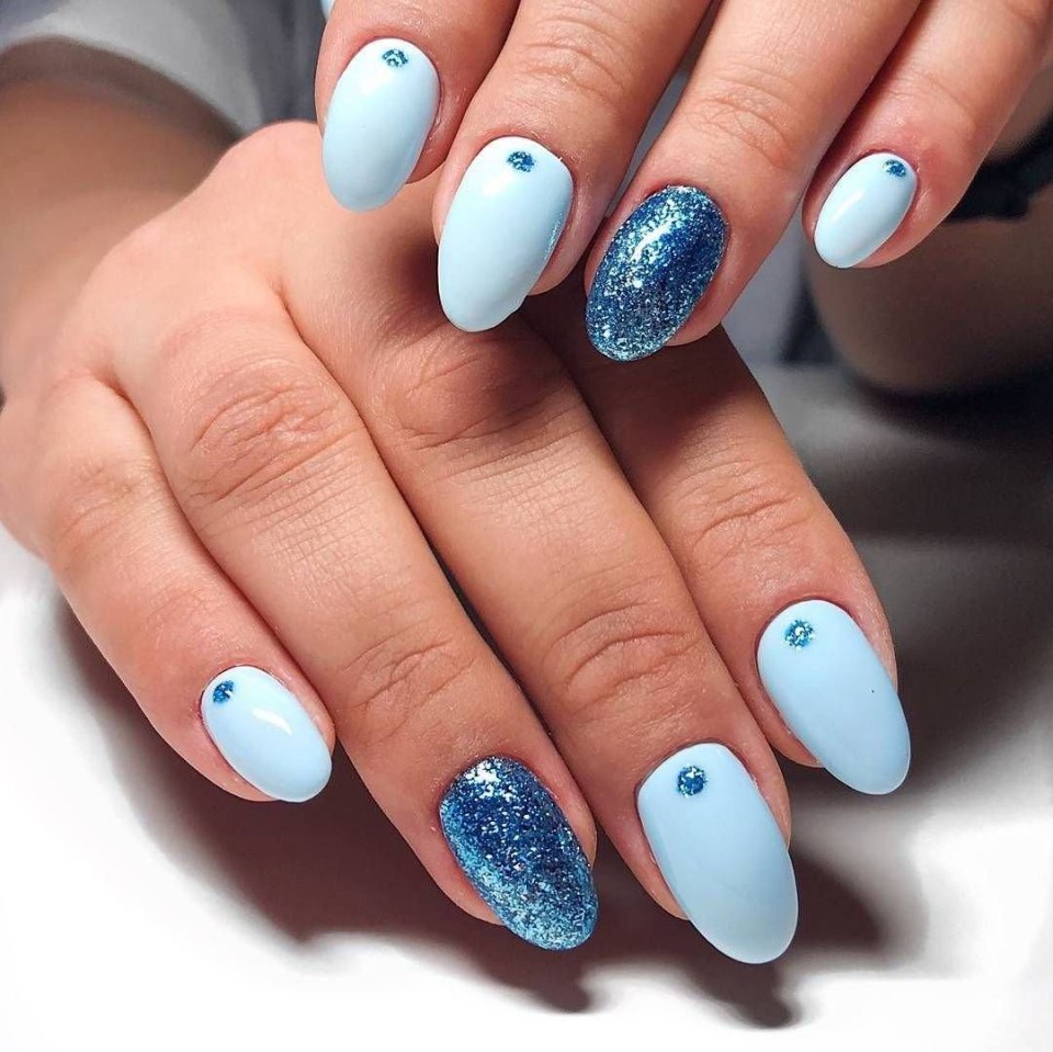 Ногти голубые синие любовные