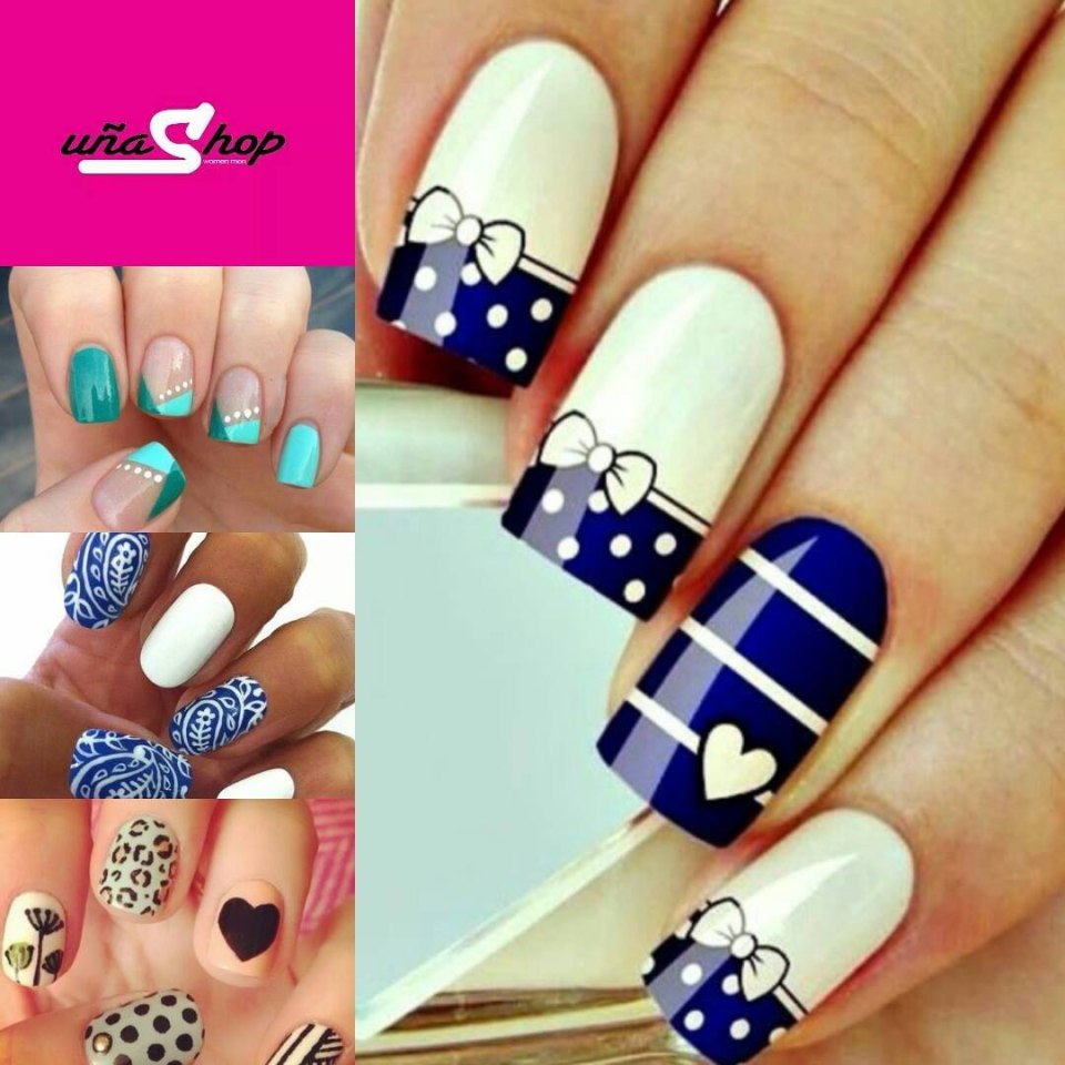 Маникюр в голубых тонах