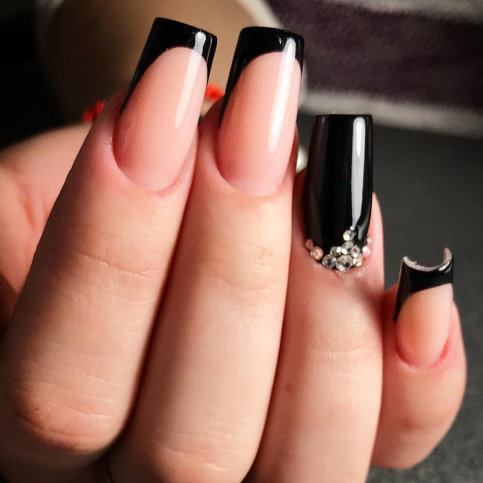 Ногти Короткие Квадратные Дизайн Фото Темные