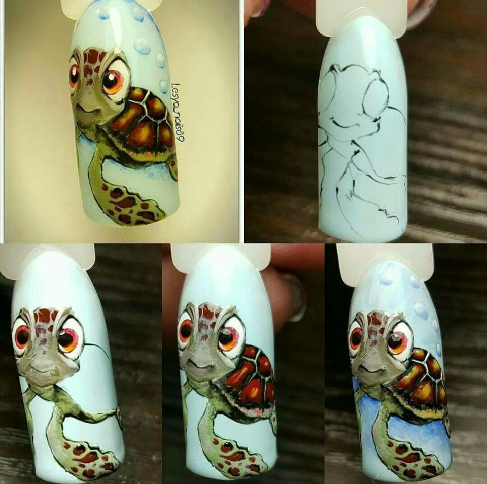 Рисование на ногтях животные