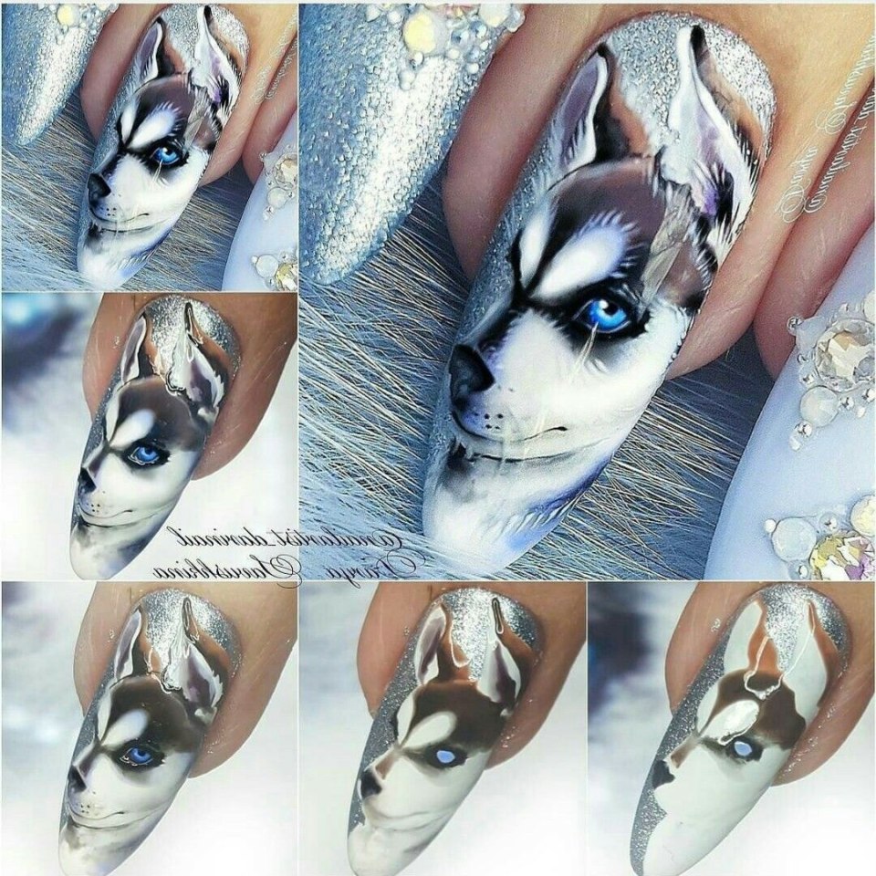 Рисование животных на ногтях