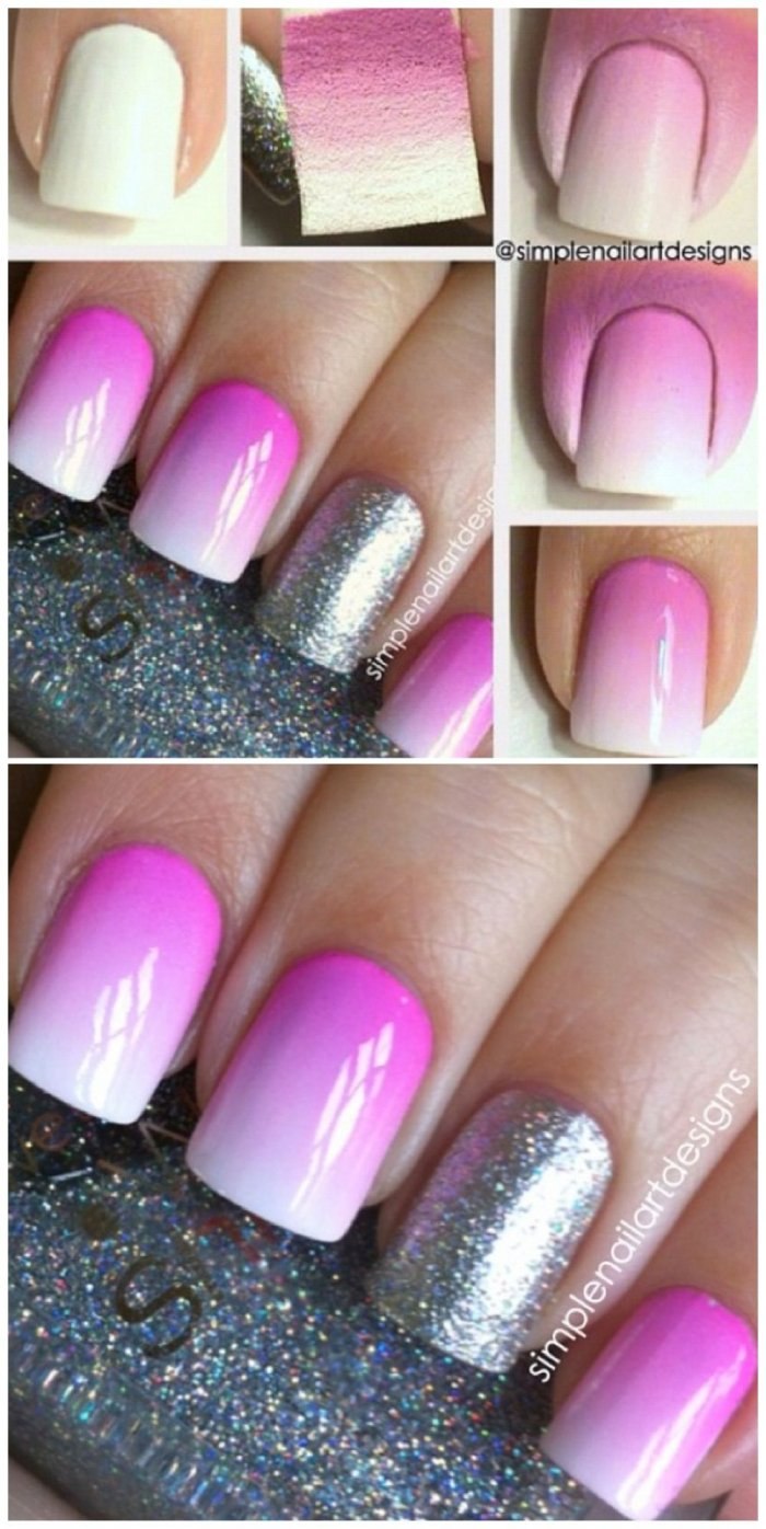 Градиентный маникюр пошагово