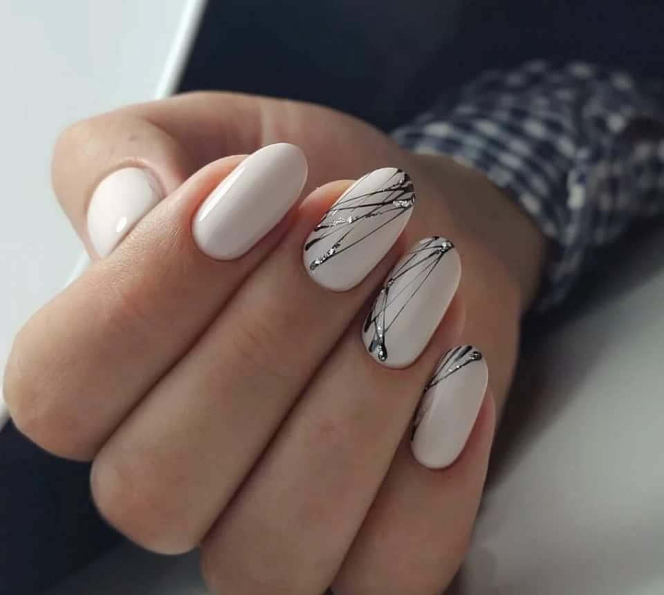 Маникюр на короткие овальные ногти нежные 2021