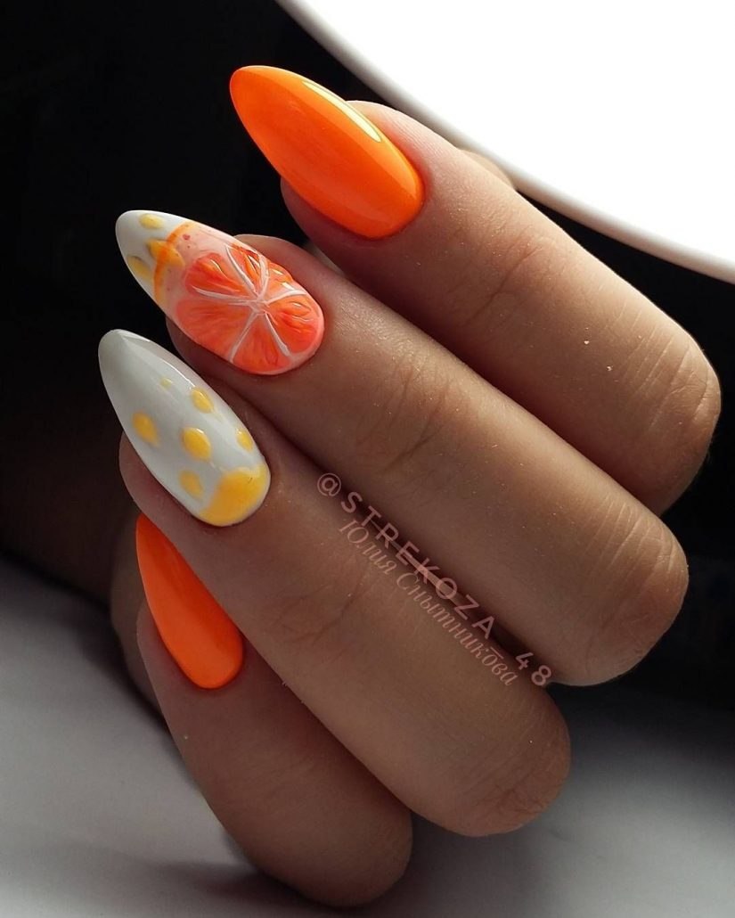 Оранжевые ногти