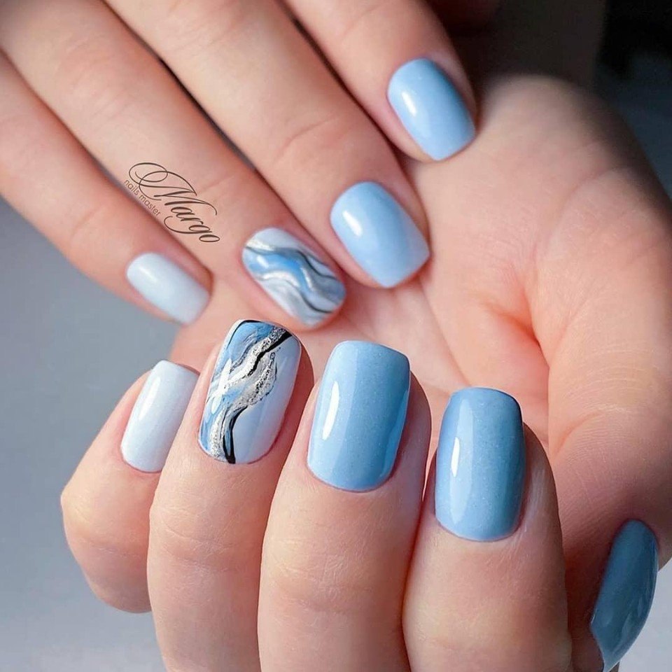 Синий гель лак