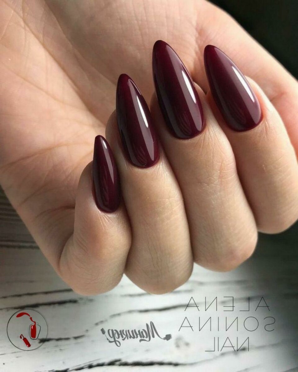 Бордовый Мпник на мтндпльнвх ногтчх