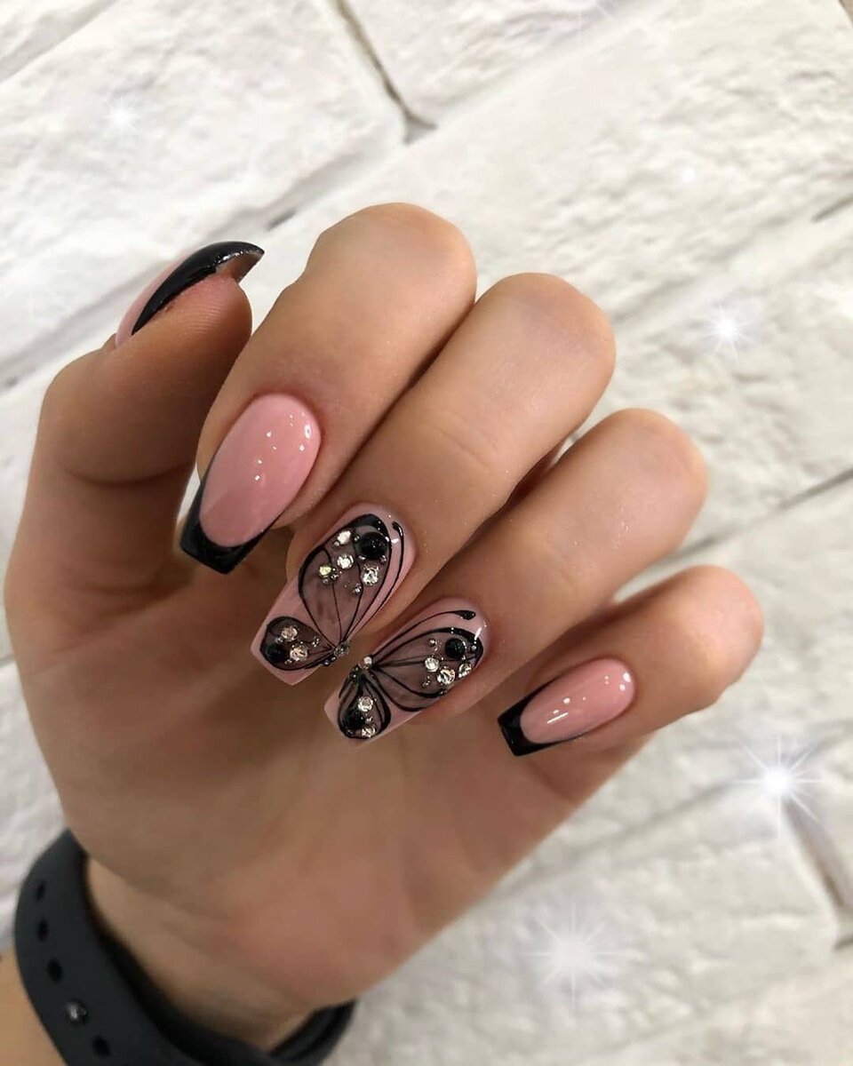 Маникюр френч на двух ногтях (33 фото)