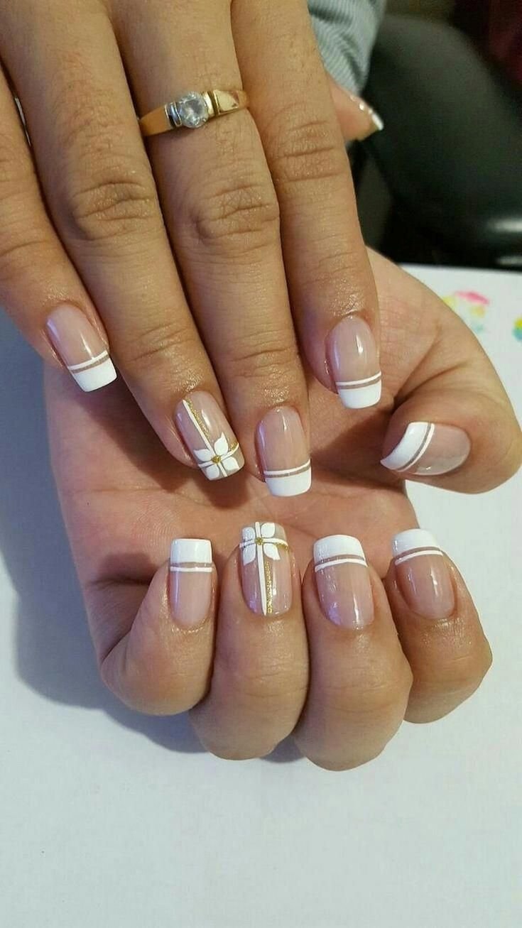 Френч маникюр на квадратные ногти 2021 нежный