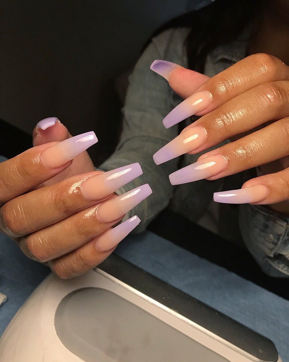 Цветной френч на острых ногтях